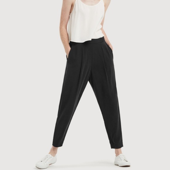 Kit and Ace Pants - Kit and Ace Stretch Silk Trouser - Black